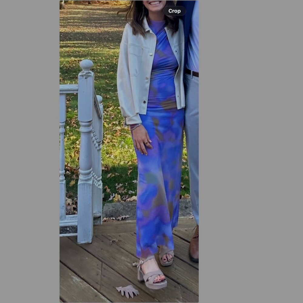 & Other Stories: Abstract Print Long Sleeve Mesh Dress In Brown Medium Dusty